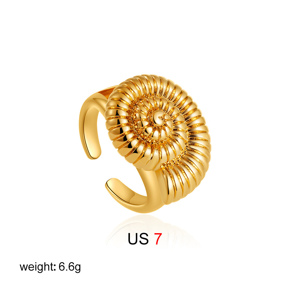 Wholesale 18K gold conch exaggerated opening ring