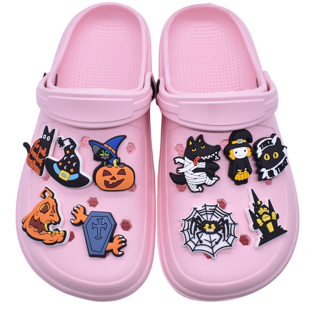 Wholesale Random 100pcs Halloween PVC Soft Rubber Shoe Buckle Decoration ACC-SC-RYY068