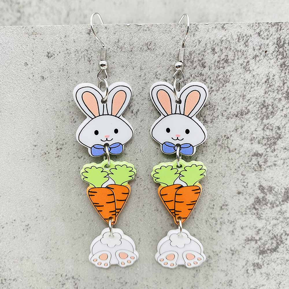 Wholesale  Easter leopard print rabbit carrot acrylic earrings