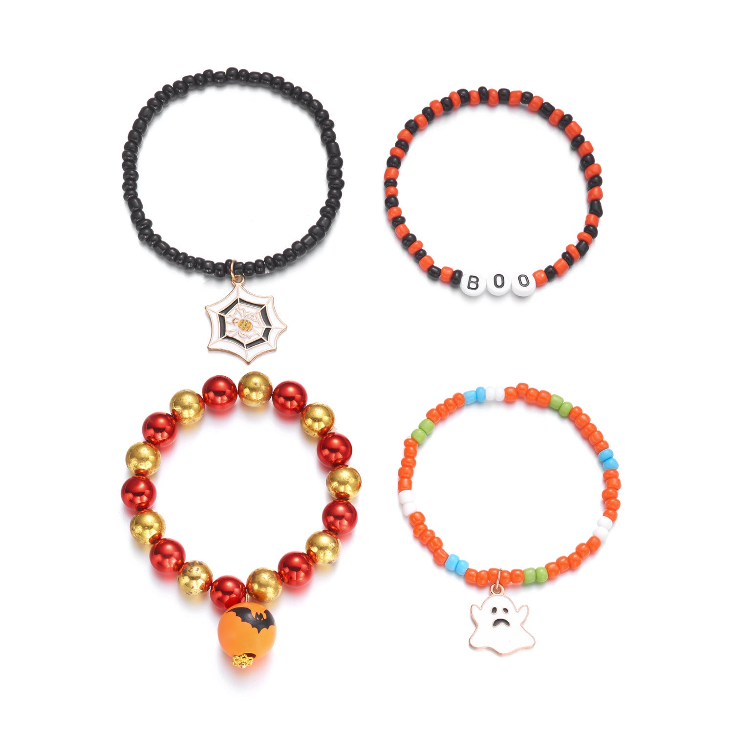 Wholesale  cute cartoon elastic bat ghost crystal bracelet