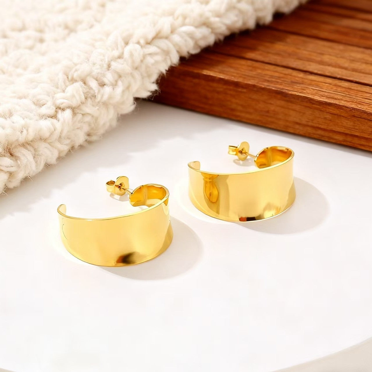 Wholesale titanium steel twisted braid small hoop earrings stainless steel earrings