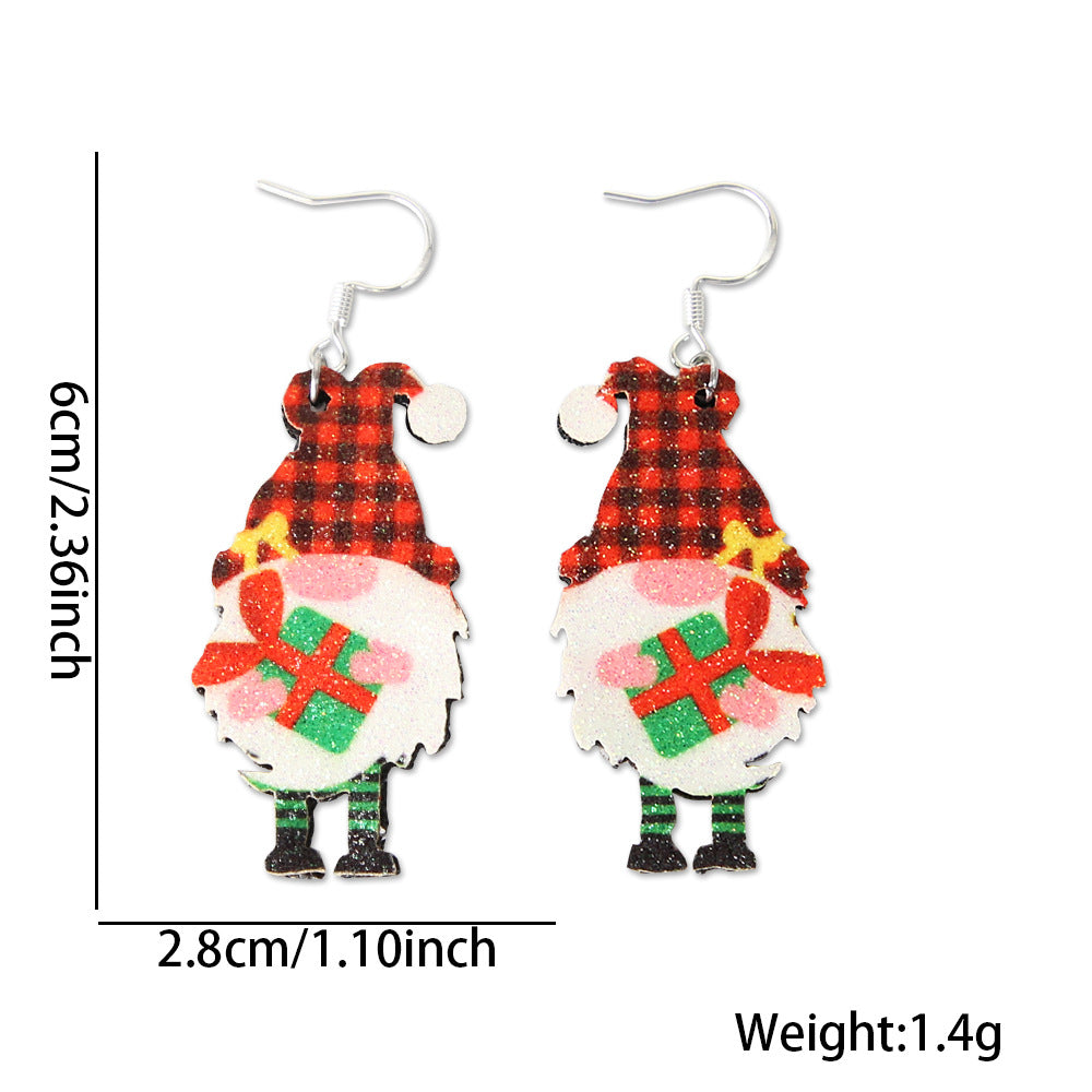 Wholesale Christmas Earrings Cartoon Christmas Tree Old Man Elk Earrings ACC-ES-ZhouHao002