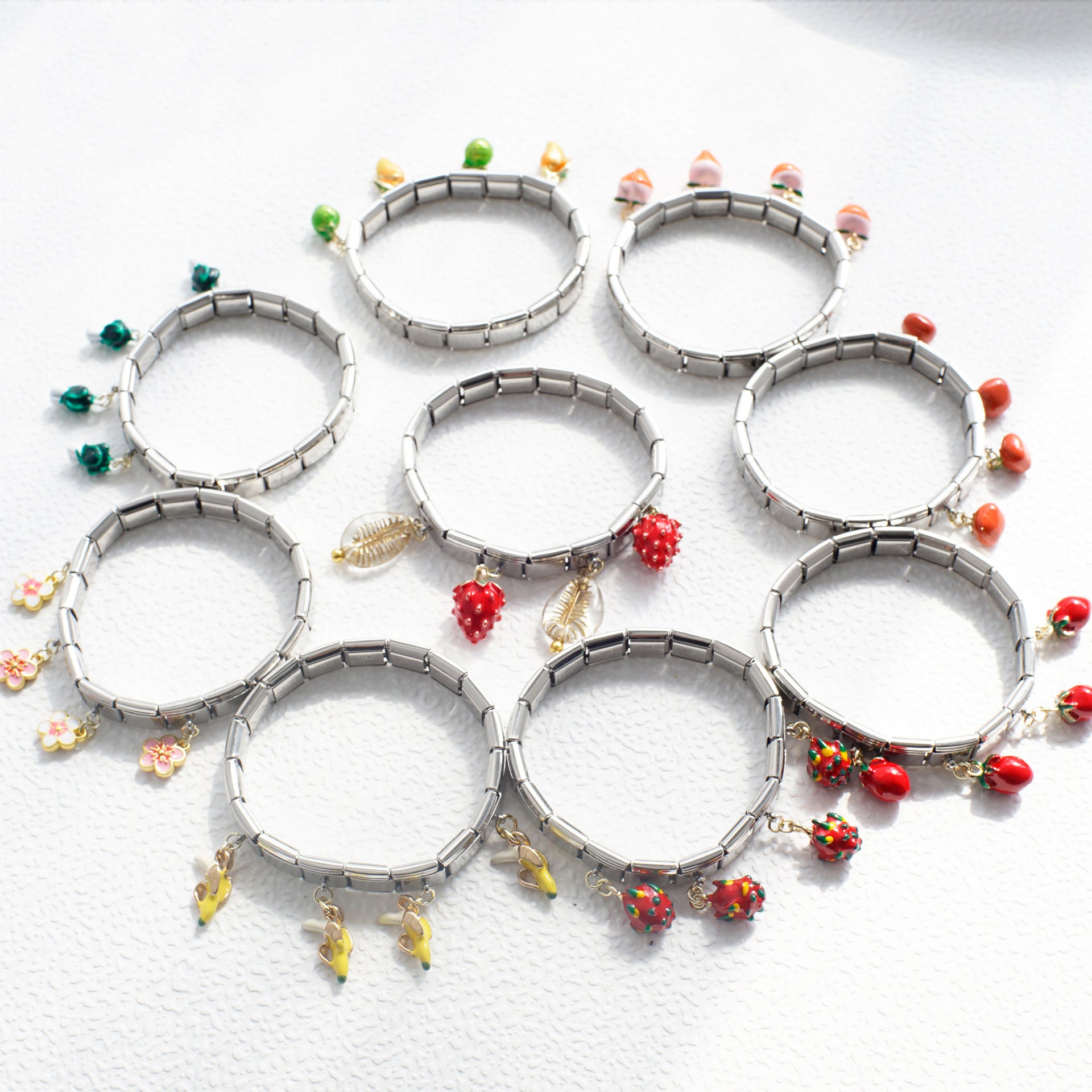 Wholesale 5pcs/   pack Single Section Creative Stainless Steel Composable Bracelet