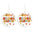 Wholesale Wooden printed school season grade text retro Bohemian autumn earrings
