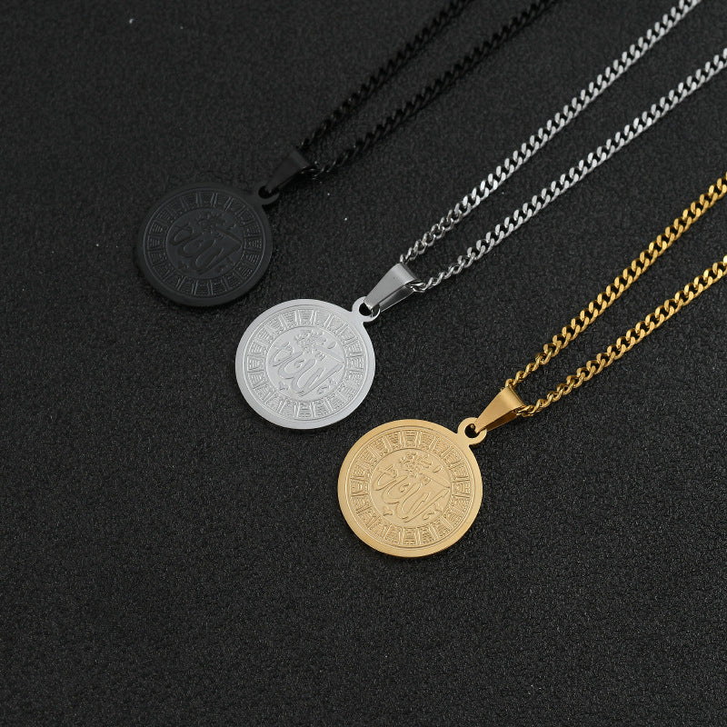 Wholesale  Titanium Steel Round Sweater Chain Pendant Necklace