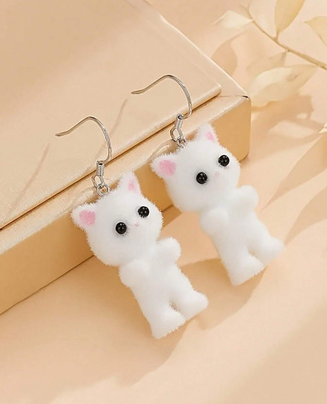 Wholesale  cartoon three-dimensional cat earrings