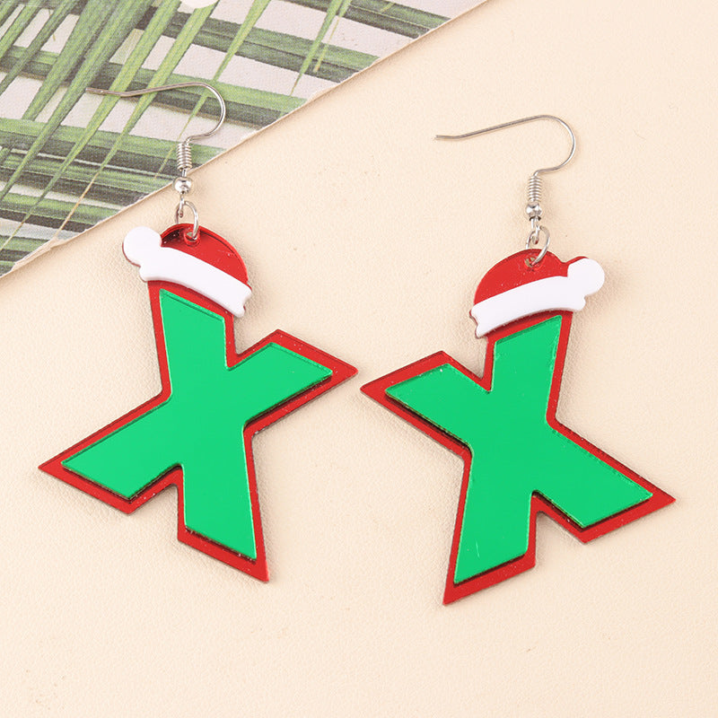 Wholesale Christmas Series Cup Snowman Acrylic Earrings