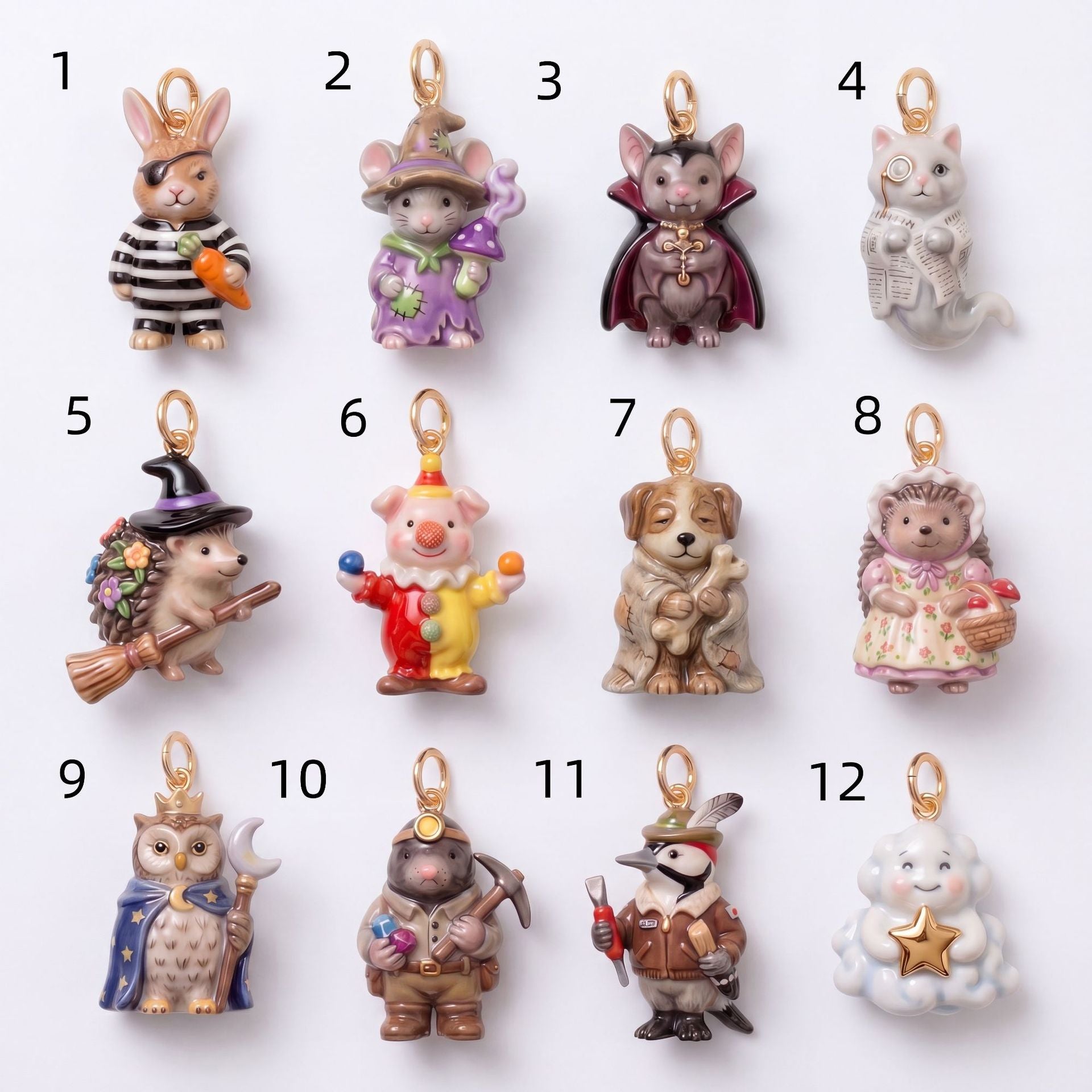 Wholesale Cross-Border European and American Independent Website Hot-Selling Cartoon Animal Pendant,  Simple and High-End Fashion Oil-Drip Spray Paint Rabbit Accessory