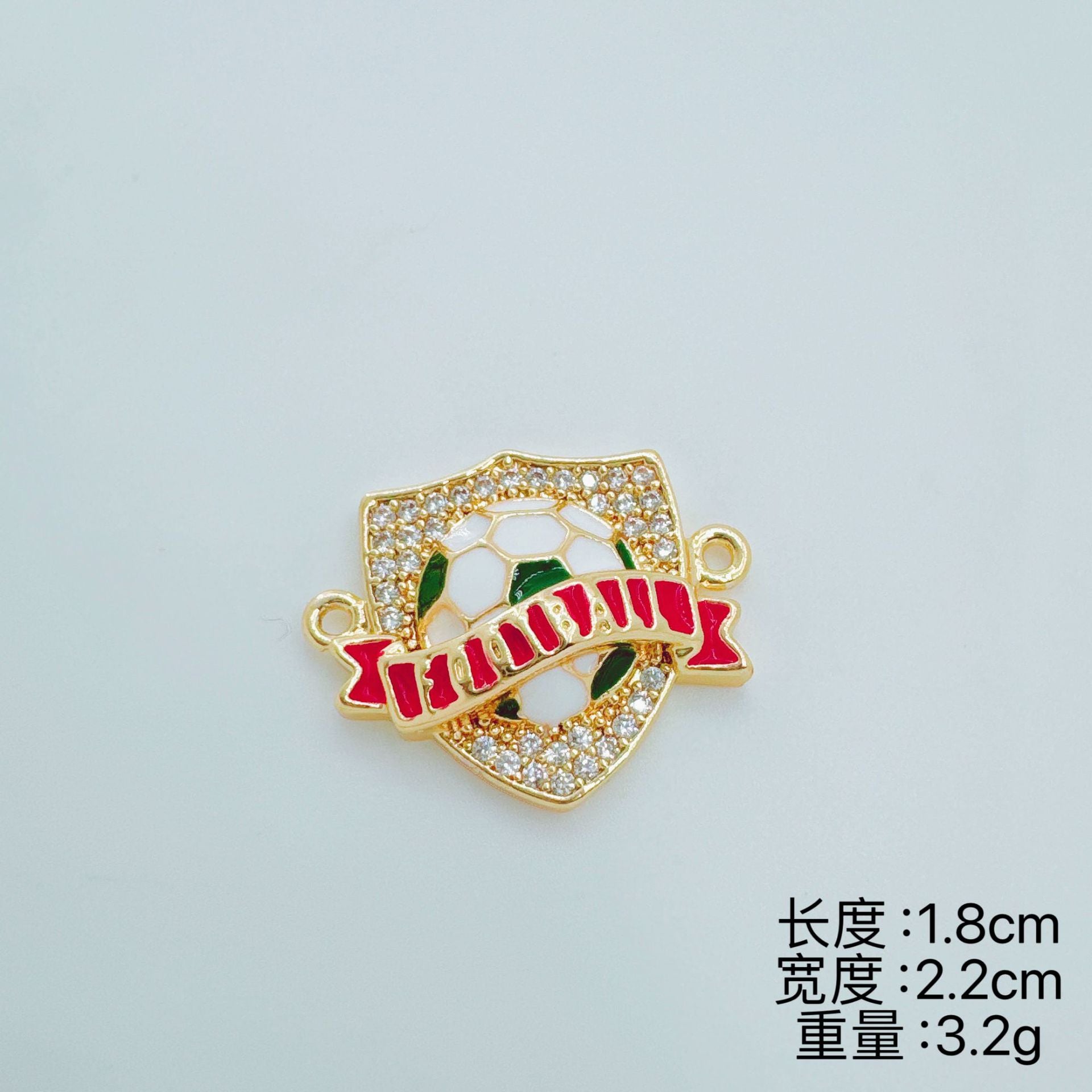 Wholesale Soccer Football Drop Pendant Gold Tone Enamel Charm Car Key Accessory Gift