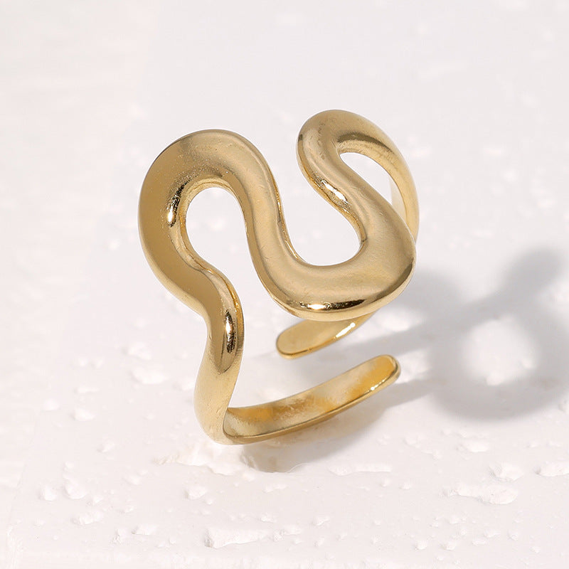 Wholesale Stainless Steel Rings Open 18K Gold Plated Rings ACC-RS-Manguo004