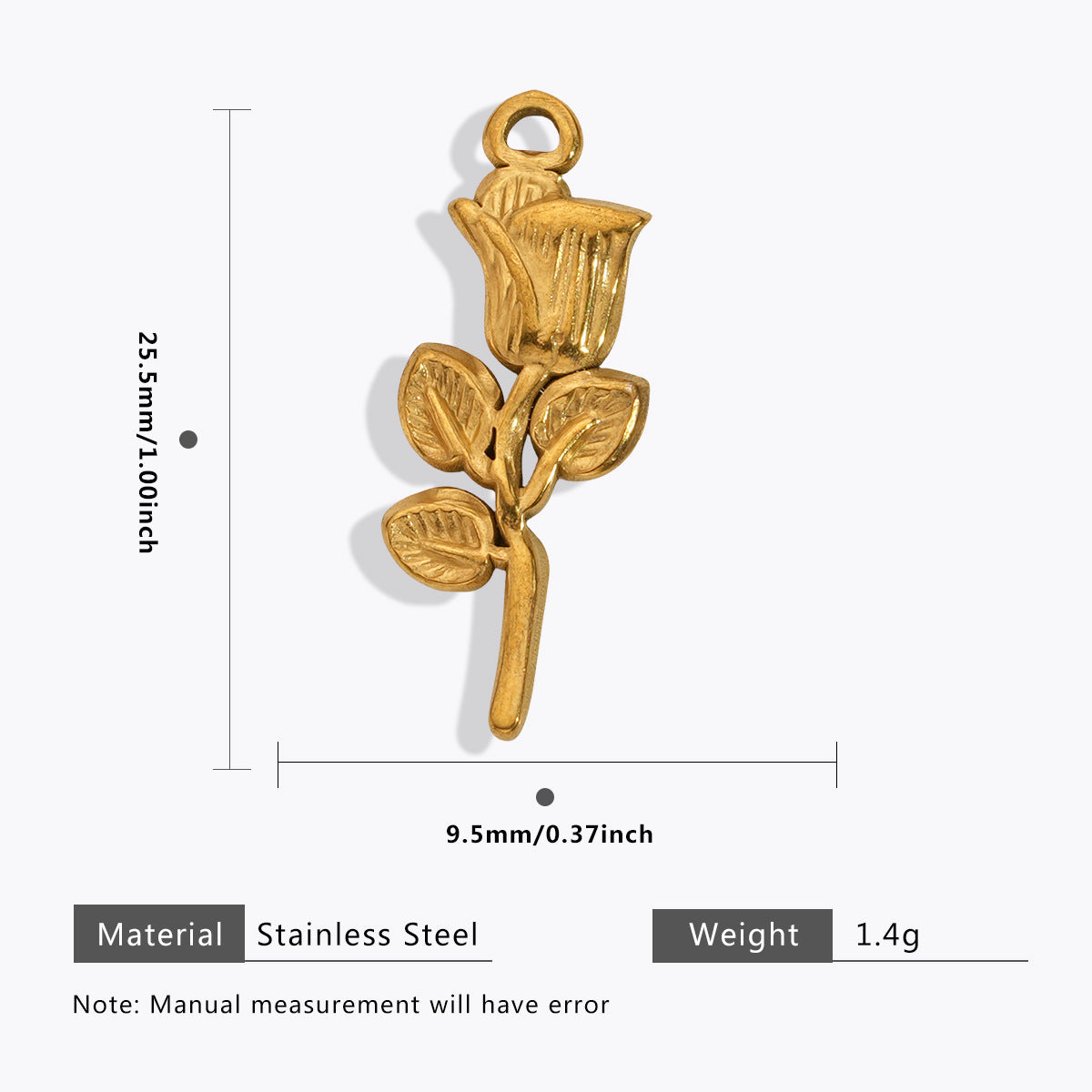 Wholesale 5pcs Stainless steel 18K vacuum plating color  flower pendant