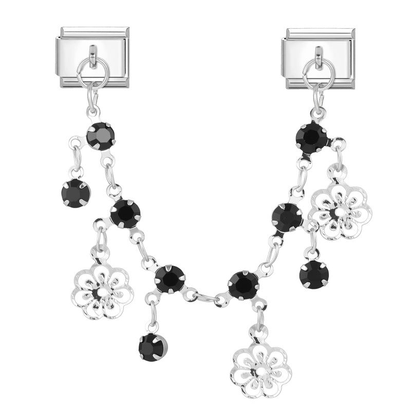 Wholesale Fresh and Simple DIY Modular Charm Bracelet Stainless Steel Butterfly Star Pendant Jewelry Set for Crafting