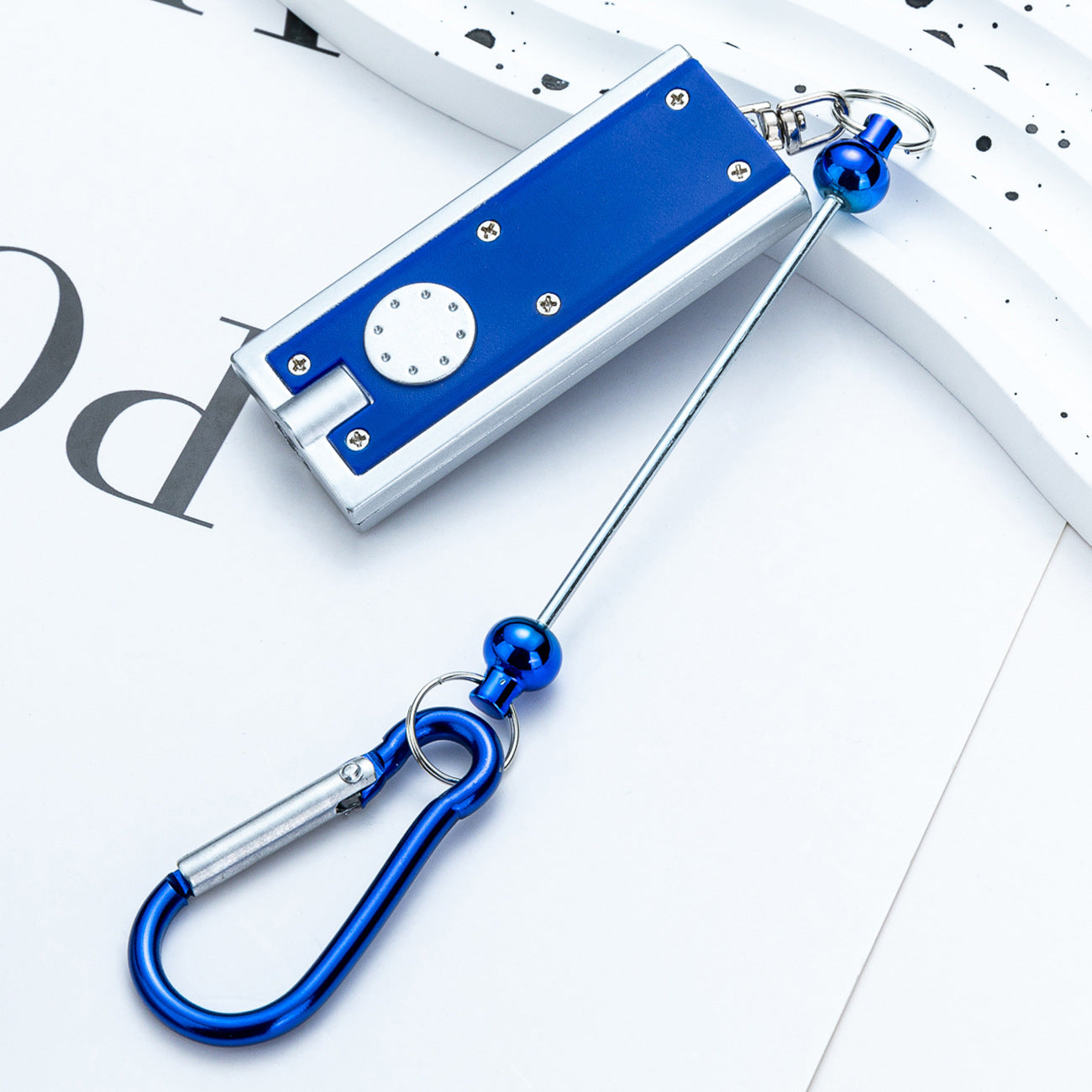 Wholesale DIY Beadable LED Mountaineering Clip Light Square Mini Flashlight Portable Flashlight Outdoor Camping Light