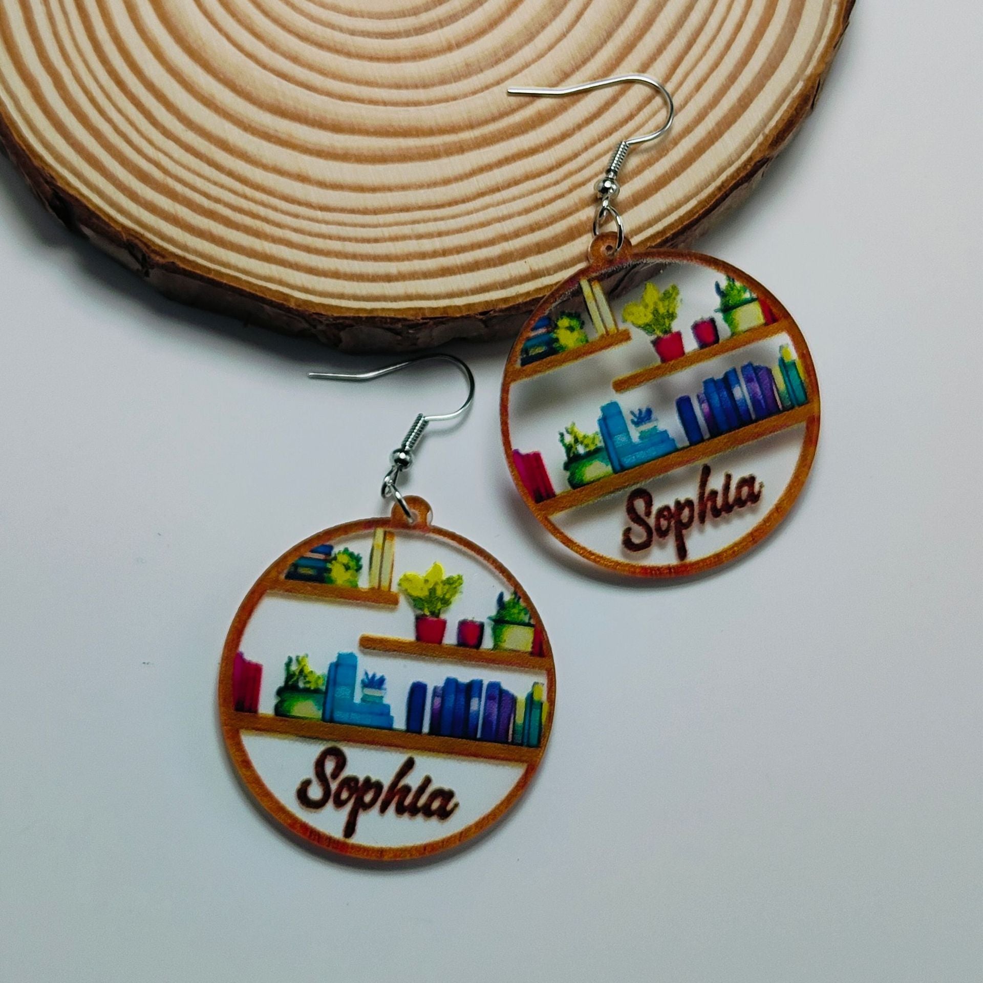 Wholesale Bookshelf Love Cloud Earrings Gift Acrylic Earrings ACC-ES-Qiyu005