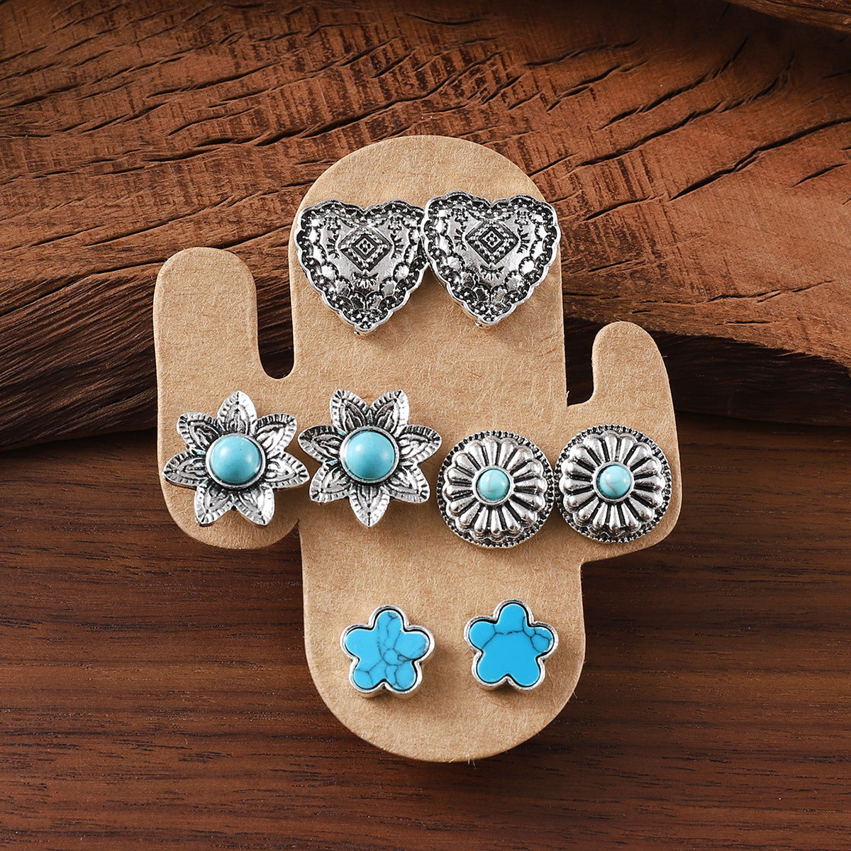 Wholesale Retro Bull Head Boots Set Earrings