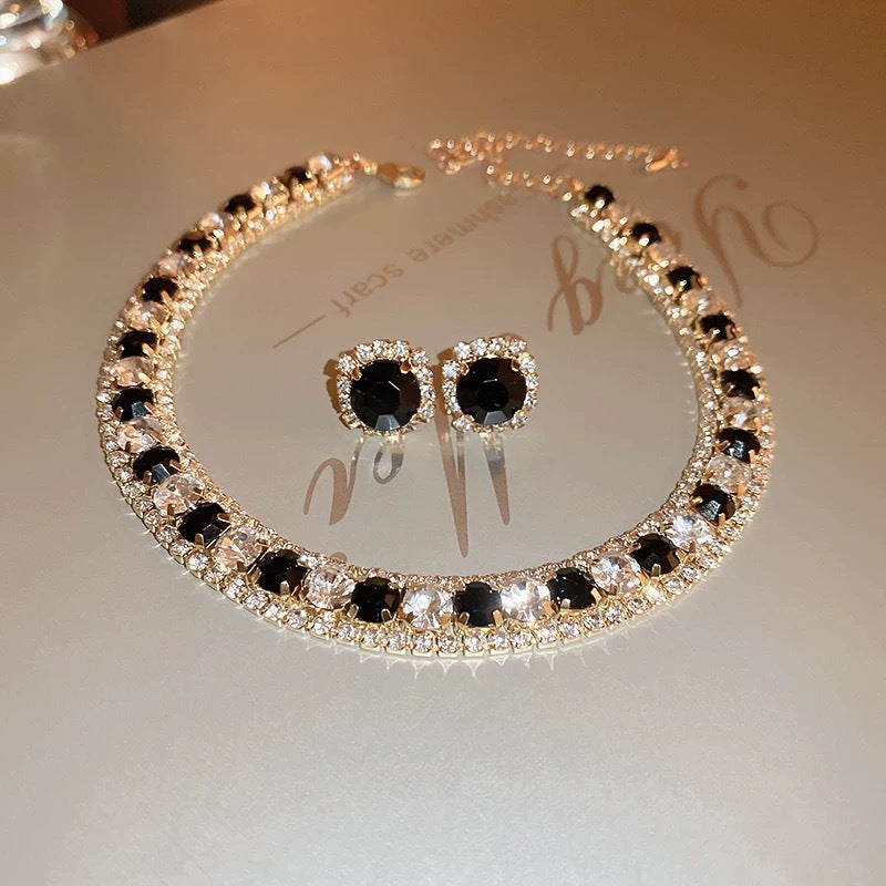 Wholesale Man-made Pearl and Rhinestone Earring Necklace and Bracelet Set