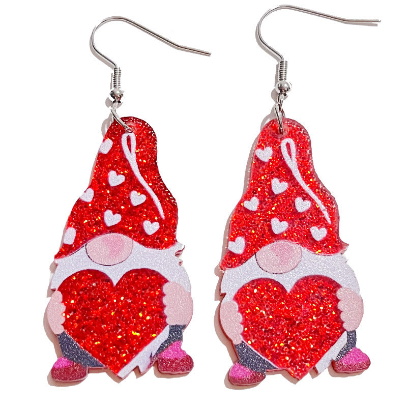 Wholesale 2pcs/ pack Acrylic Valentine' s Day Heart Earrings