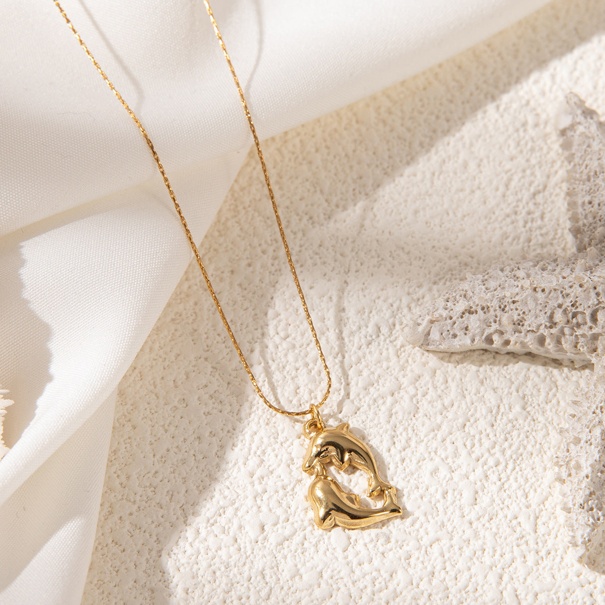 Wholesale Stainless Steel 18K Gold Waterproof Beach Necklace