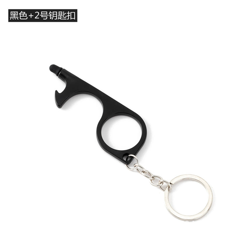 Wholesale Multifunctional Door Opener Zinc Alloy Touch Screen Contactless Door Opener Keychain