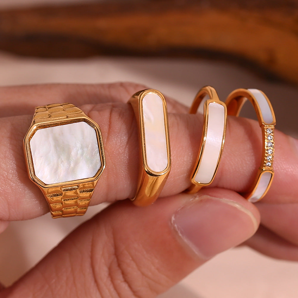 Wholesale Trendy Stainless Steel Gold-Plated Rings with Electroplating Finish for Everyday Wear and Gifts