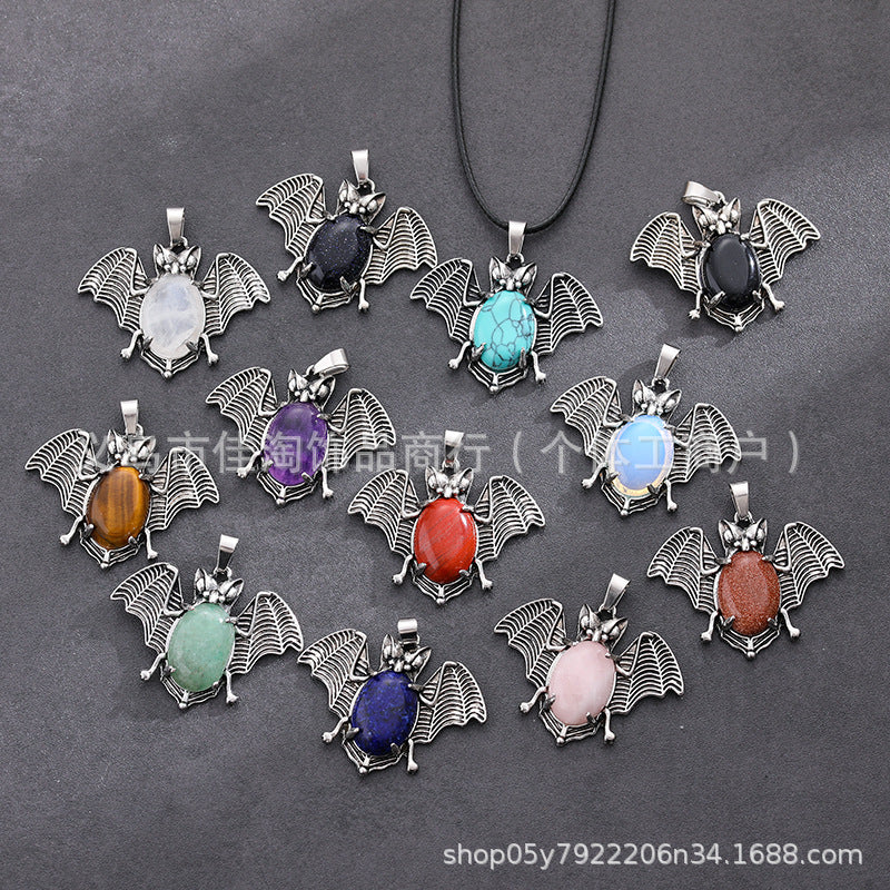 Wholesale  Necklace Natural Stone Pendant Amethyst Pink Crystal Pendant