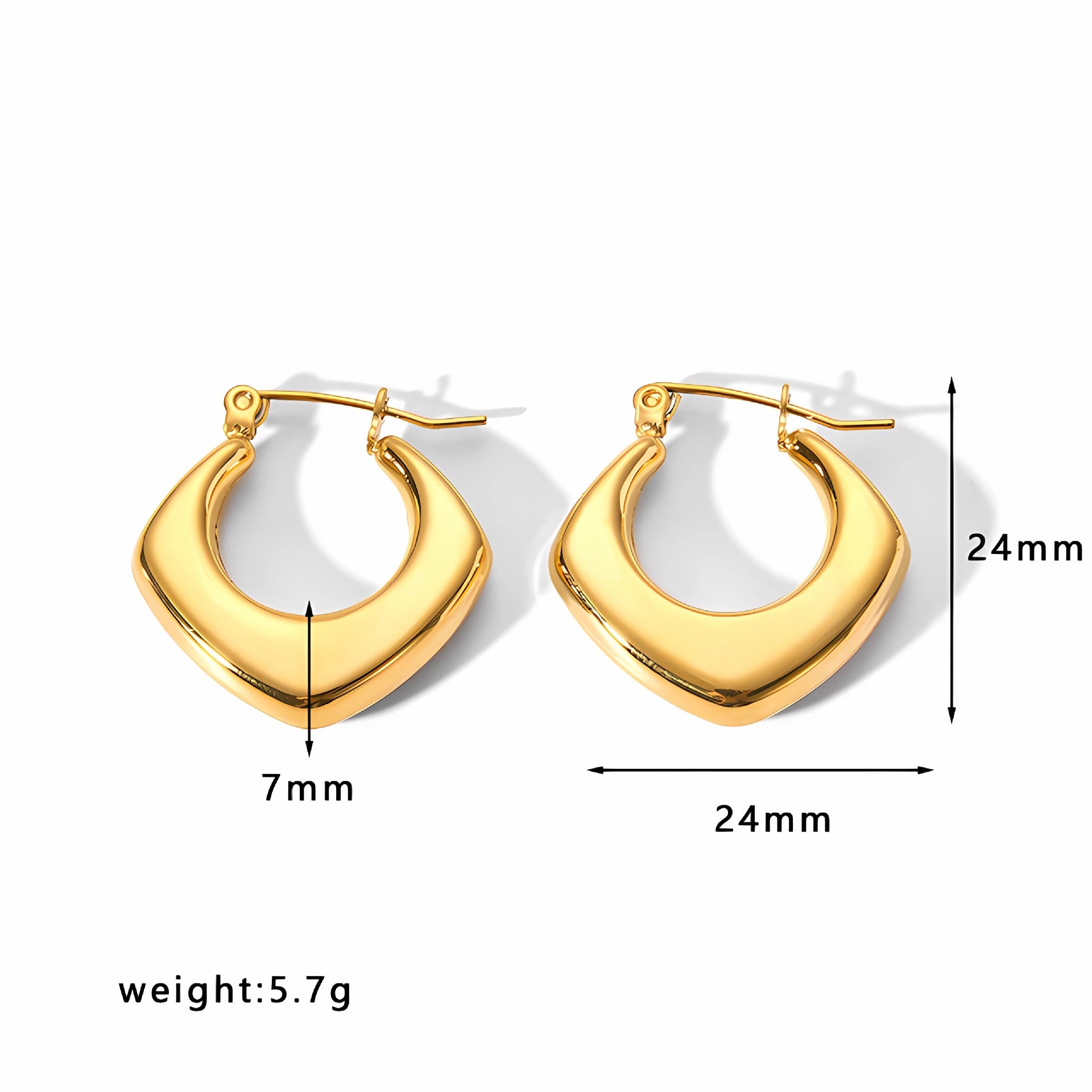 Wholesale 18K gold stainless steel titanium steel openwork earrings