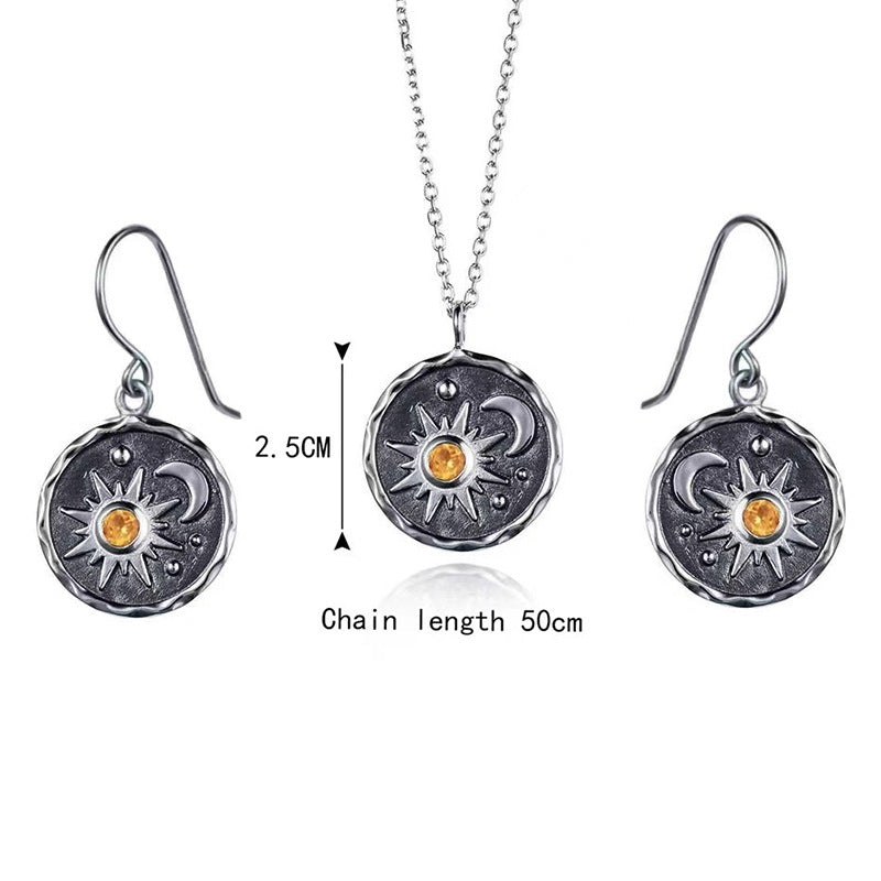 Wholesale Bohemian Style Vintage Pendant Earrings Necklace suit