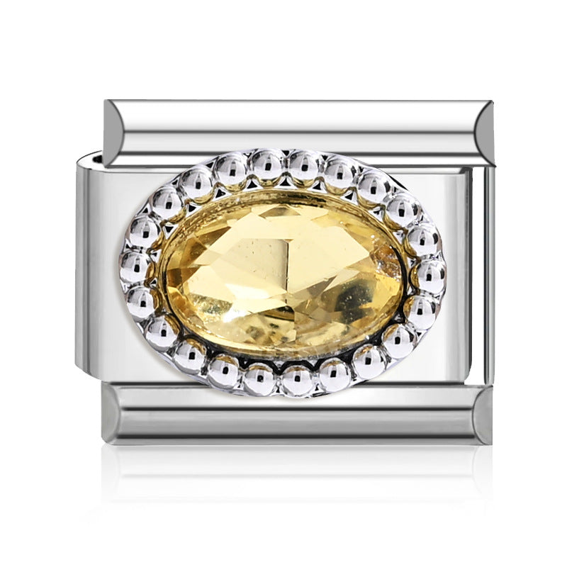 Wholesale  Italian Charm Bracelet 9mm DIY Sun Moon Heart Gemstone Creative Stainless Steel Composable Bracelet