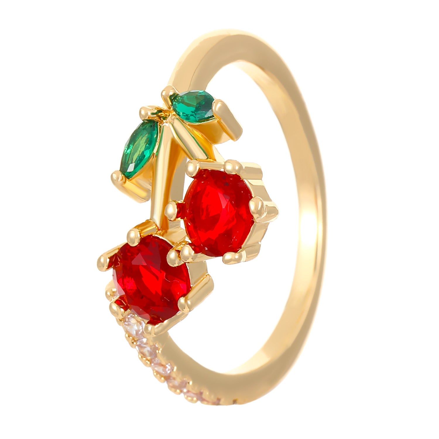 Wholesale Cute  Open Ring Double-layer Micro-inlaid Zircon Ring