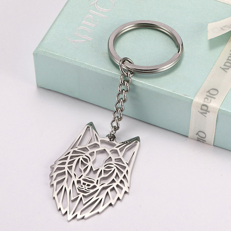 Wholesale 304 Stainless Steel Hollow Animal Pendant Hip Hop Keychain ACC-KC-GeXiang001