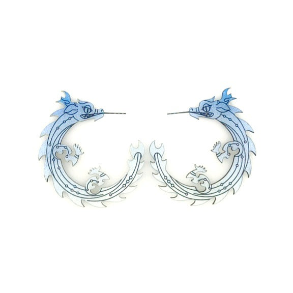 Wholesale Creative C-shaped Wood Gradient Earrings ACC-ES-Yinx007