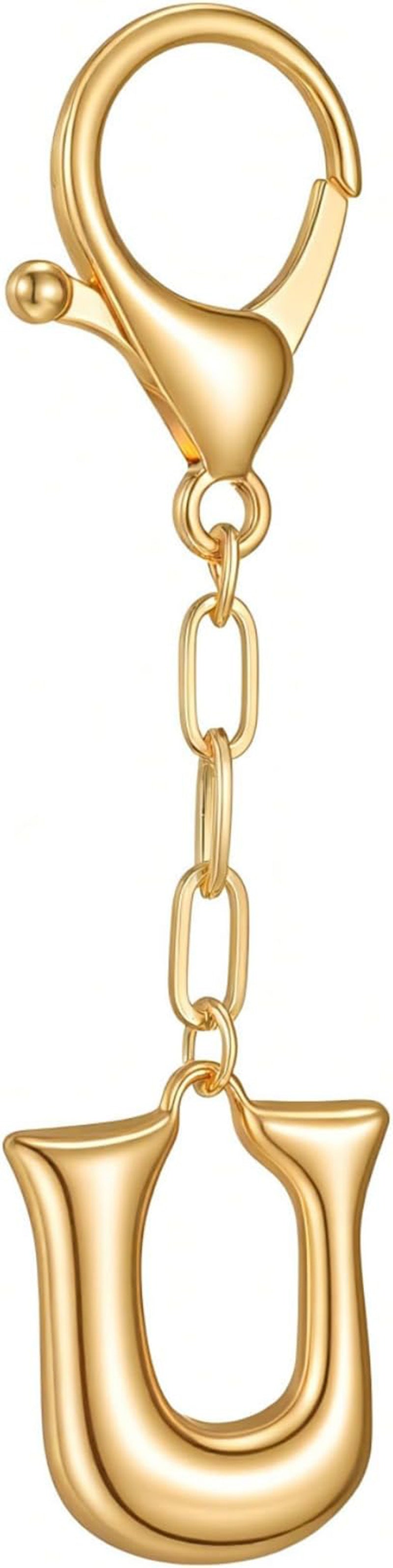 Wholesale 26 Gold Alphabet Letter Keychains Set Stylish Bag Charm Decorative Metal Key Rings For DIY Craft Gift And Boutique Resale
