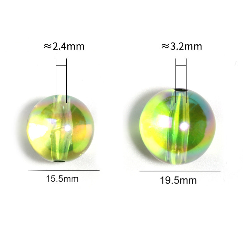 Wholesale 100pcs Colorful Round Beads UV Electroplating Acrylic Beads DIY Bead Pen Jewelry Accessories ACC-BDS-BLG032