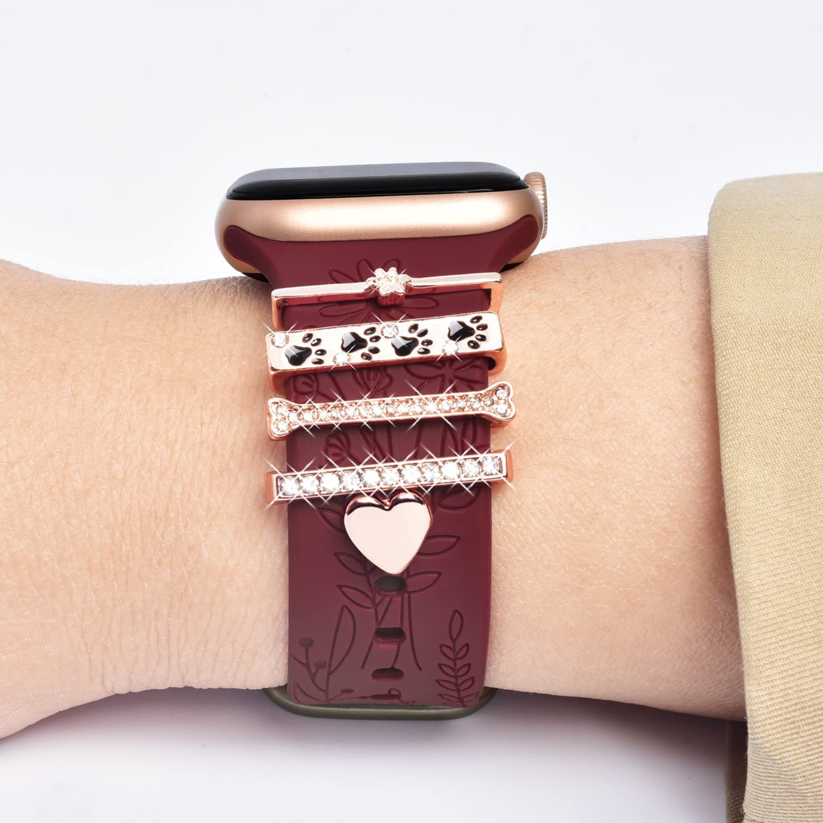 Wholesale Cross-border European and American Apple Watch strap decorative ring simple all-match fashion new decorative nail multi-layer suit