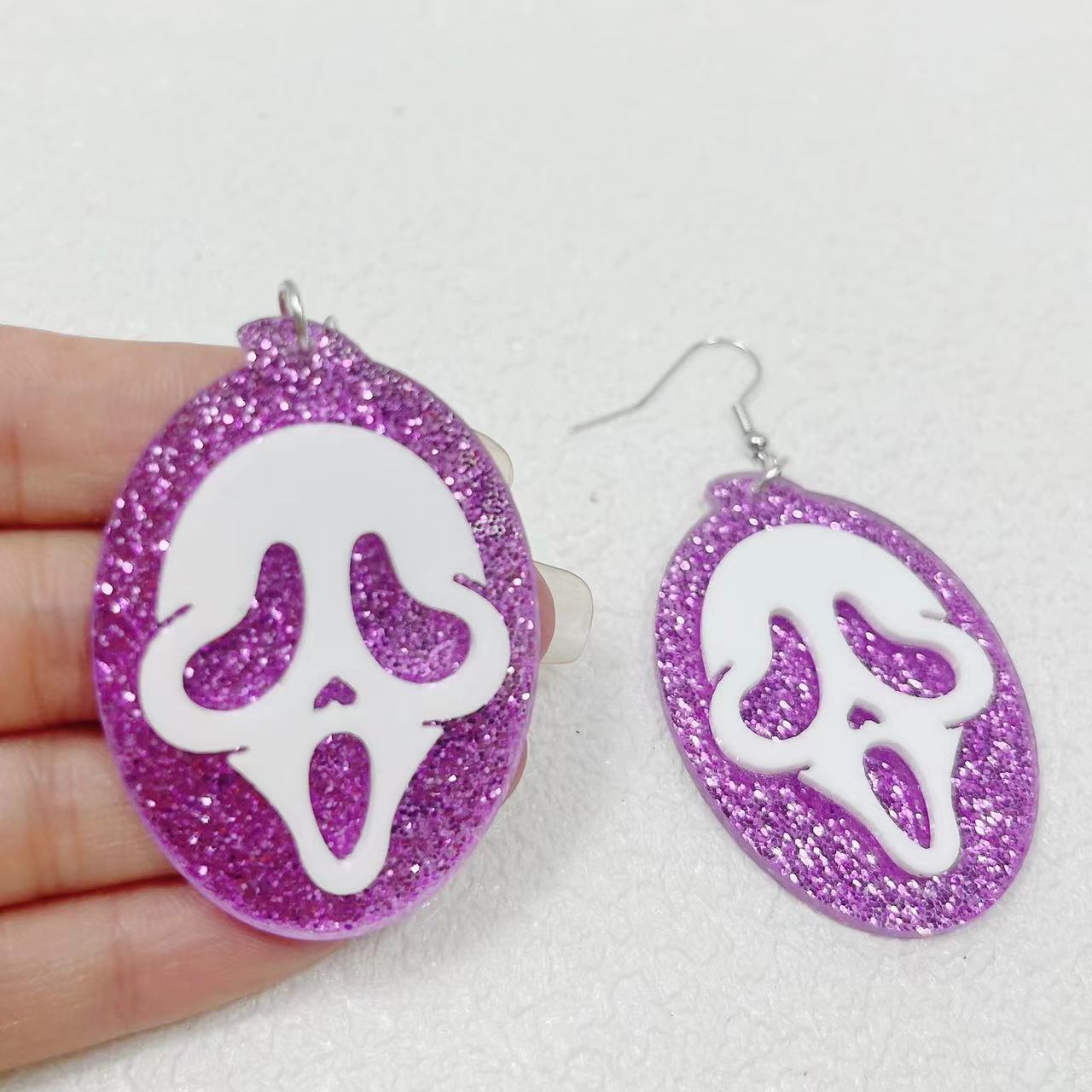 Wholesale Halloween Horror Ghost Funny Devil Acrylic Earrings ACC-ES-AnDao010