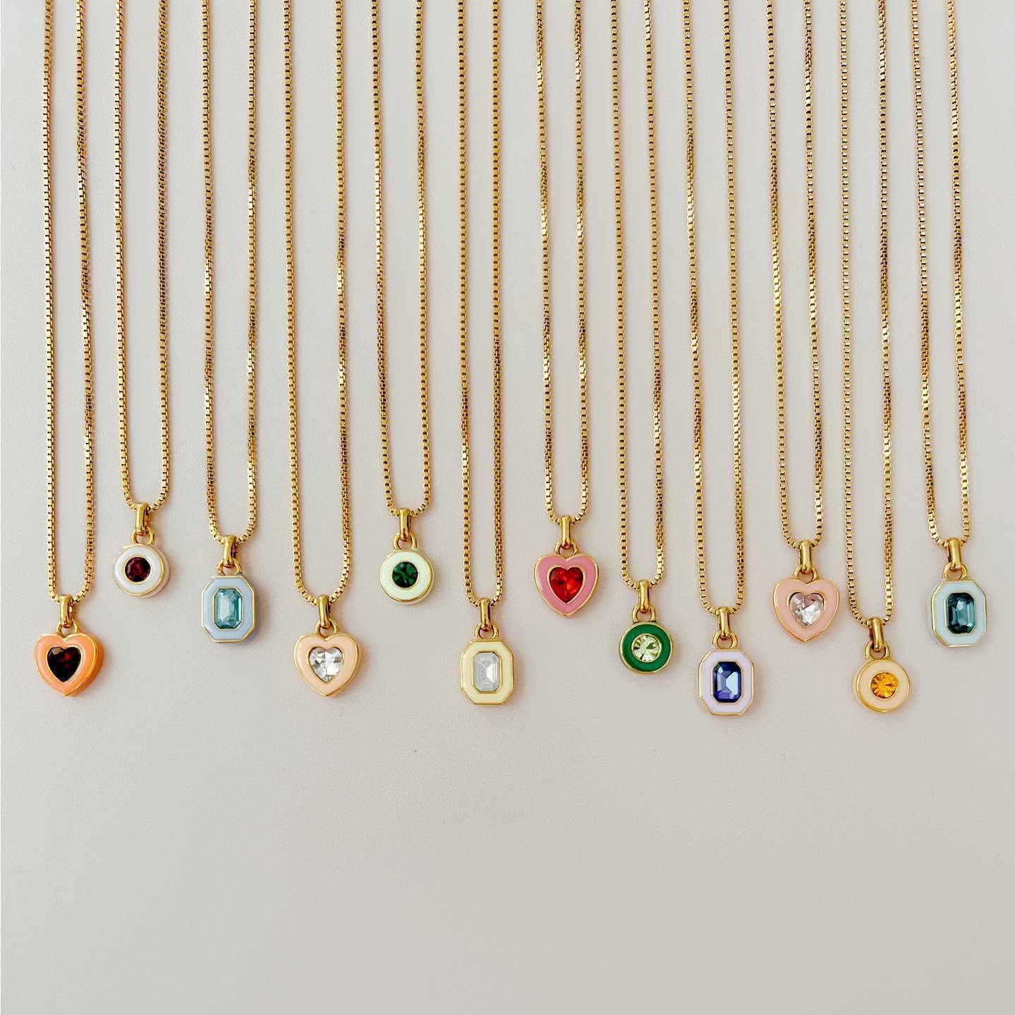 Wholesale Stainless steel electroplated 18K gold December crystal pendant