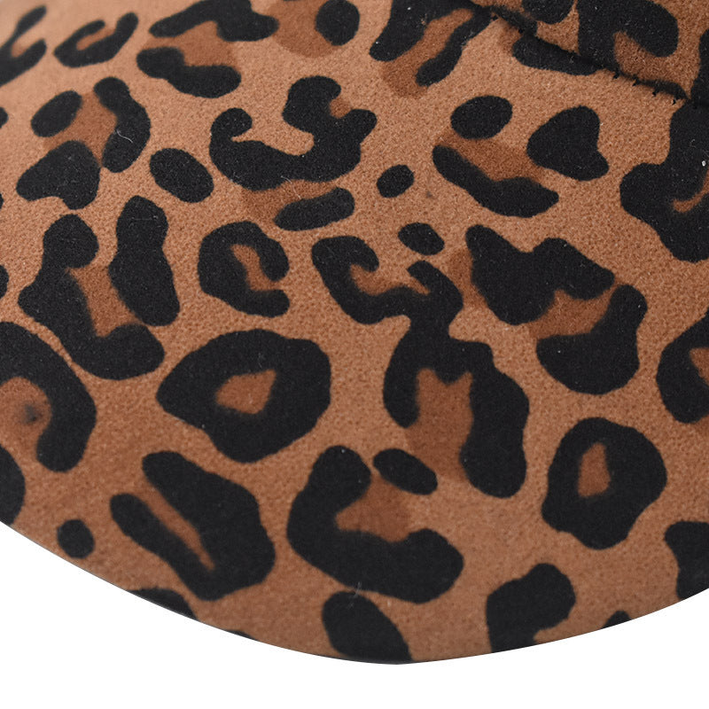 Wholesale Classic Leopard Print Suede Baseball Cap Adjustable Curved Brim Hat For Men Women Everyday Fashion