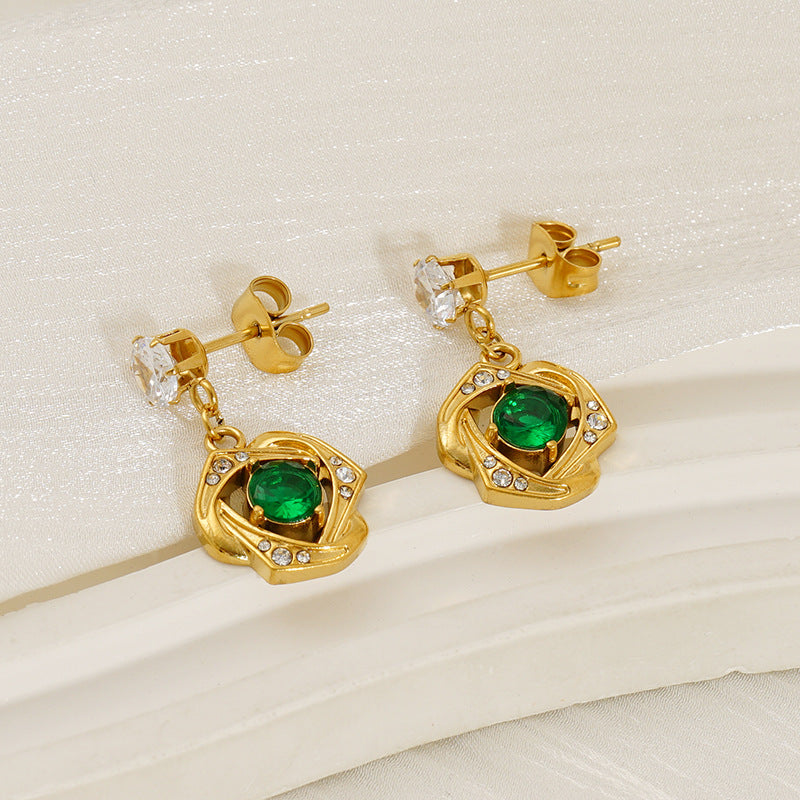 Wholesale Light luxury fashion cross zircon earrings