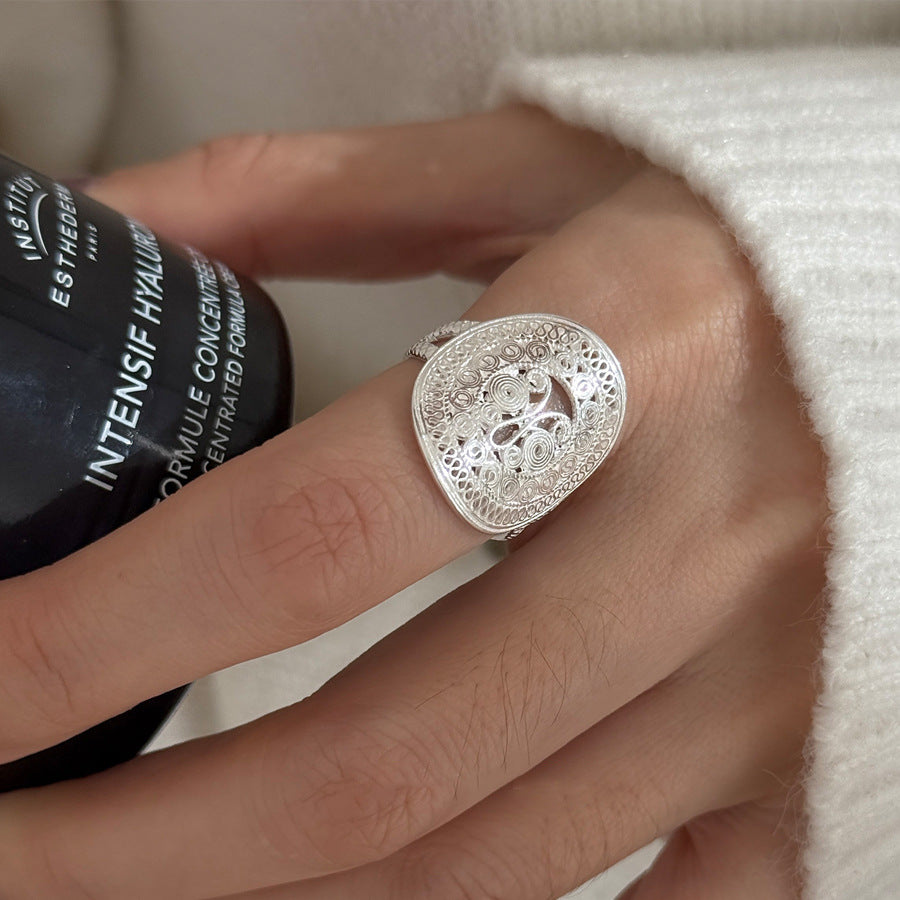 Wholesale 925 Sterling Silver Hollow Lace Ring