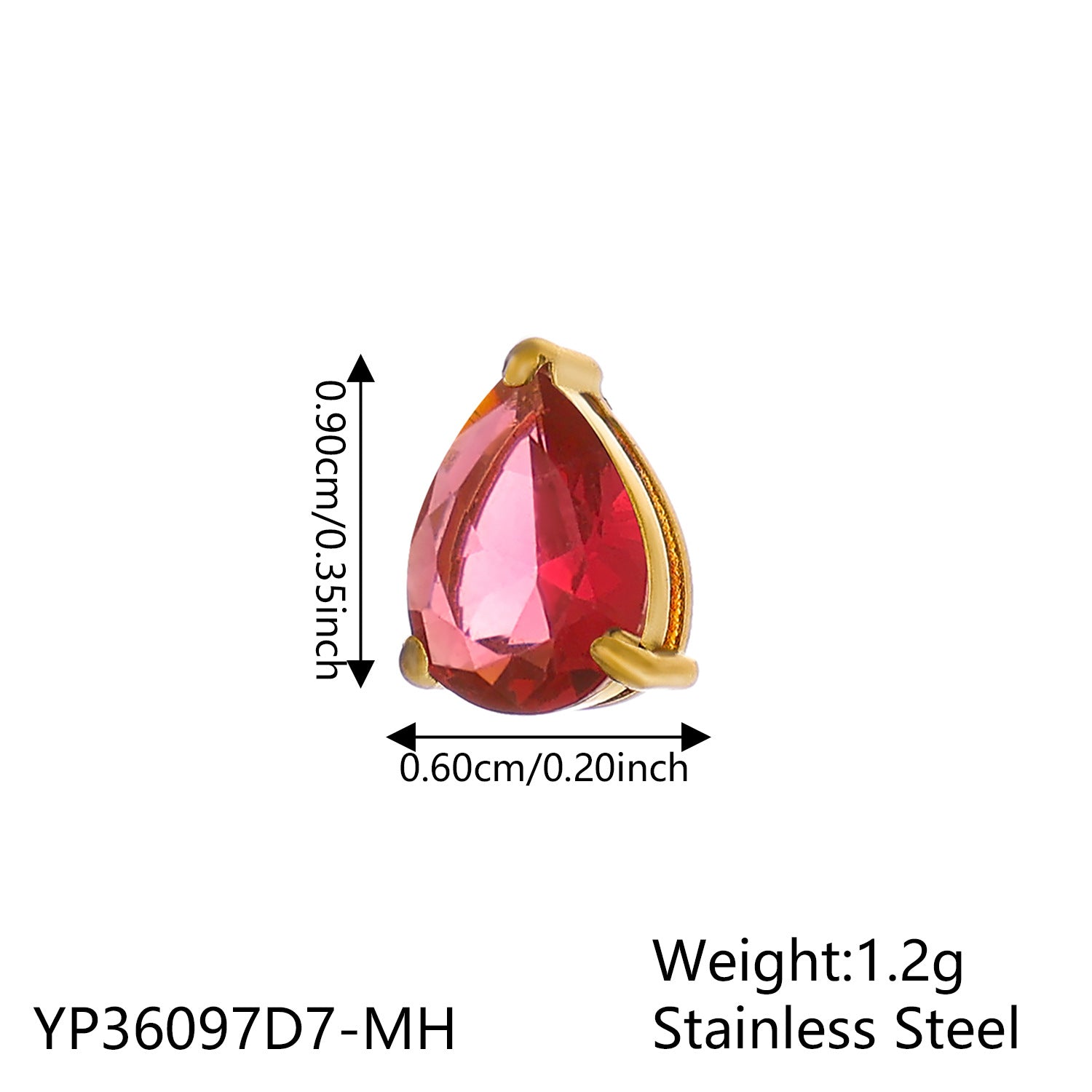 Wholesale December colorful zircon small water droplet DIY pendant