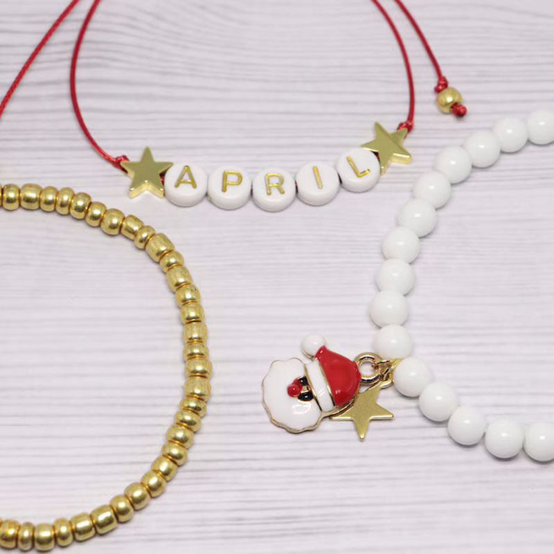 Wholesale Woven Christmas Bracelets Letters Woven Hand Jewelry Set ACC-BT-TuCai001