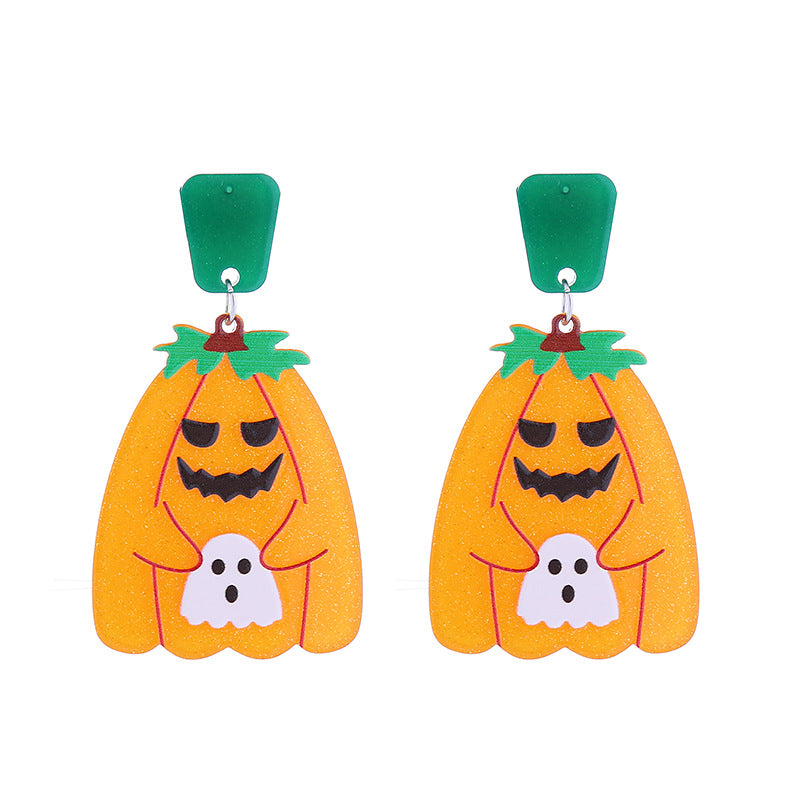 Wholesale  Acrylic  Earrings Pumpkin Skull Ghost Halloween Earrings