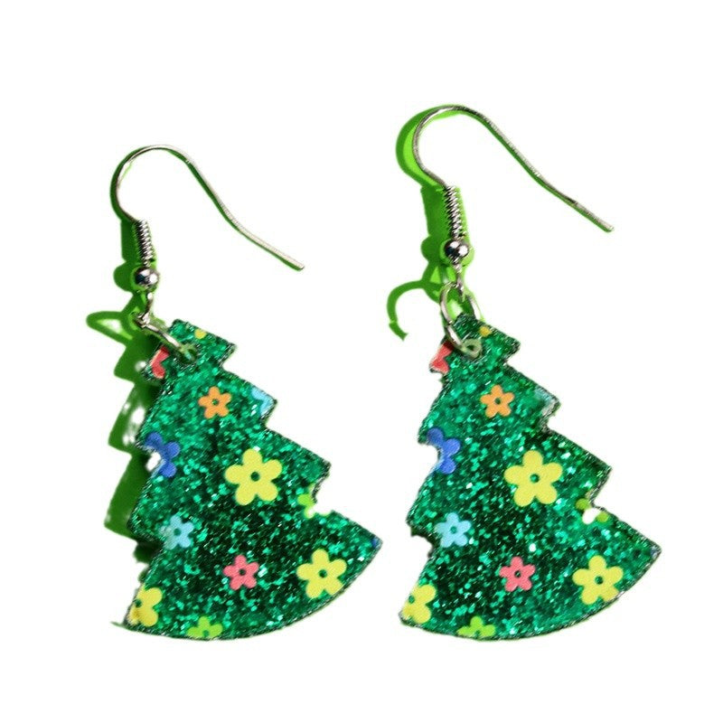 Wholesale  Glitter Color Flower Smiley Acrylic Earrings