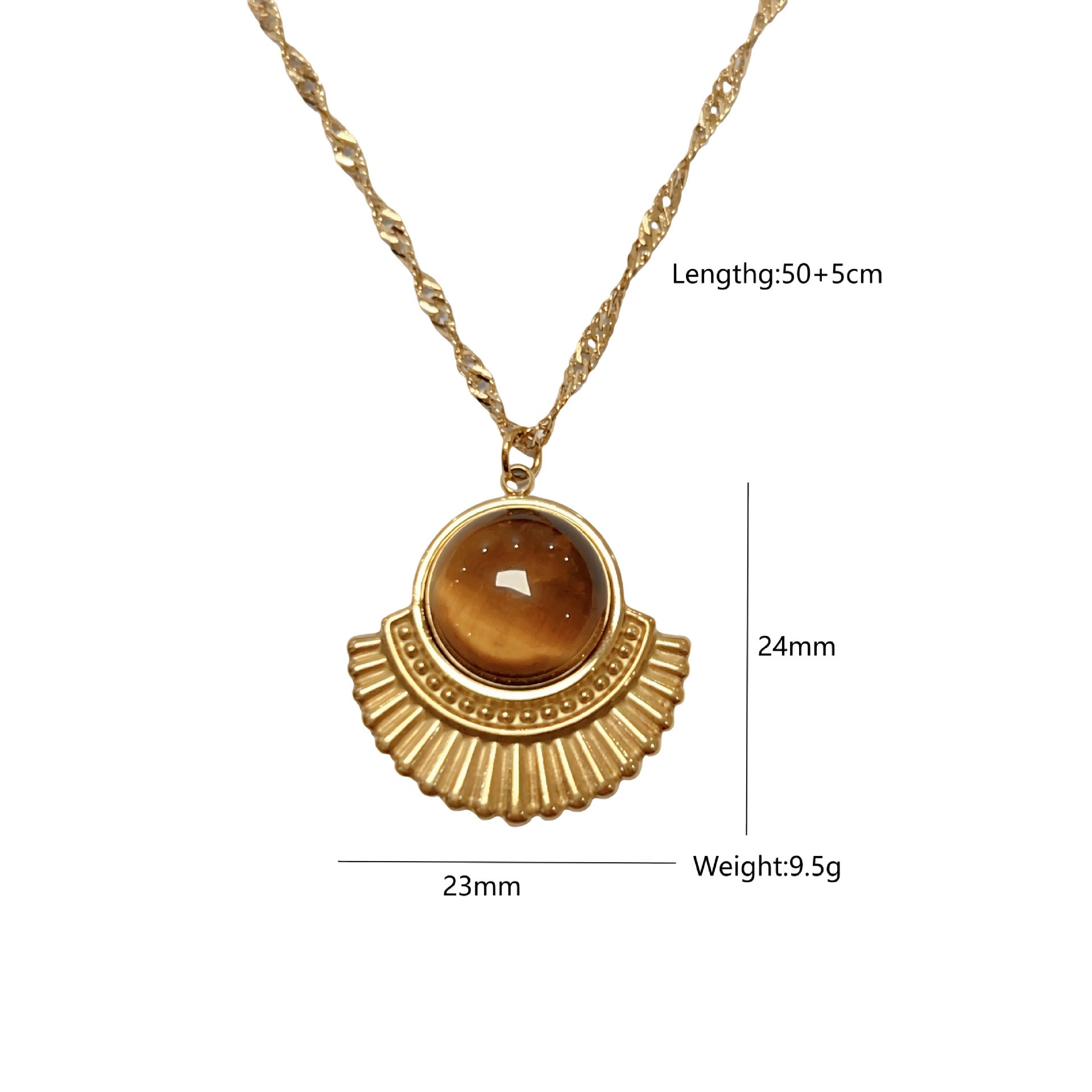 Wholesale Stainless Steel Temperament Simple Irregular Natural Stone Beaded Necklace