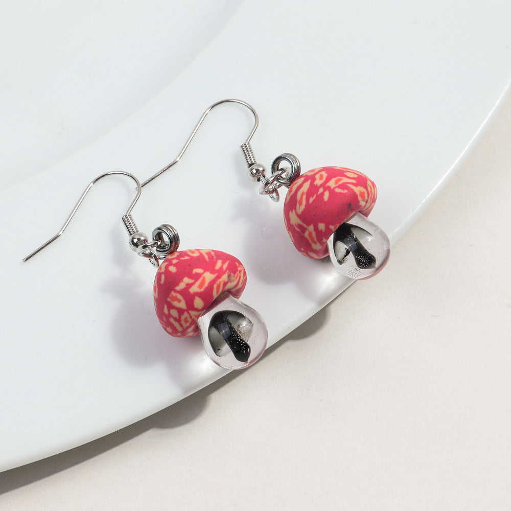 Wholesale Personalized Pastoral Style Soft  Mushroom Earrings