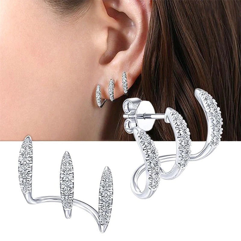 Wholesale 925 Silver Exaggerated Personality Diamond Earrings Blingbling Earrings Statemente Earrings ACC-ES-YunJin002