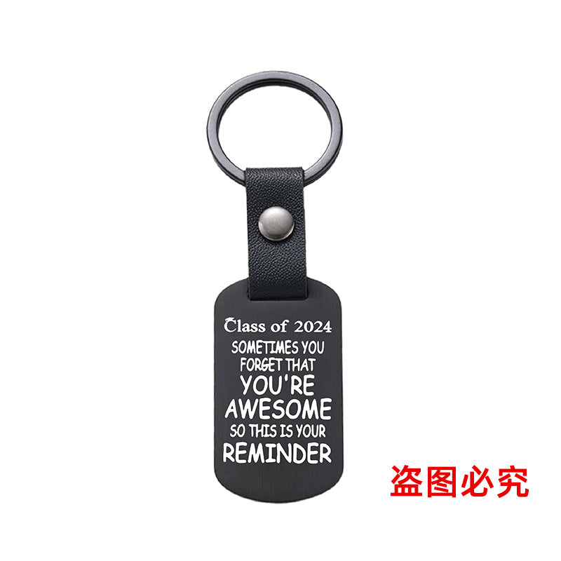 Wholesale Graduation Season Metal Leather Keychains ACC-KC-GangGu028