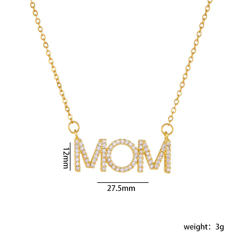 Wholesale Mother's Day Necklace Love Pendant Clavicle Chain Heart Necklace Choker Necklace ACC-NE-Rongc012