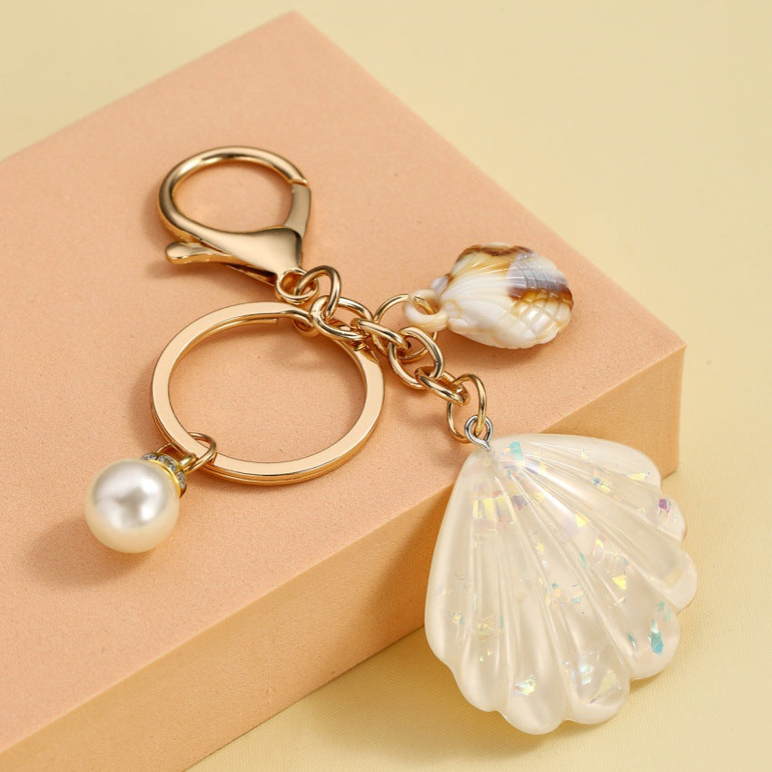 Wholesale Creative Pearl Shell Keychain ACC-KC-RongRui024
