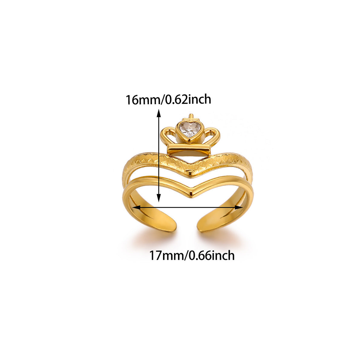 Wholesale Adjustable stainless steel zircon cross flower ring